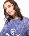 Shop Women's Blue Queen Graphic Printed Oversized Acid Wash T-shirt