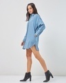 Shop Women's Blue Queen Typography Super Loose Fit Shirt Dress-Design