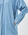 Shop Women's Blue Queen Typography Super Loose Fit Shirt Dress