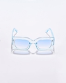 Shop Women's Blue Rectangle Polarised Lens Sunglasses