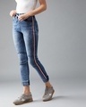 Shop Women's Blue Relaxed Fit Mid-Rise Joggers-Design