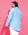 Shop Women's Blue Relaxed Fit Plus Size Shirt-Full