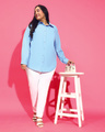 Shop Women's Blue Relaxed Fit Plus Size Shirt