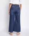 Shop Women's Blue Distressed Wide Leg Jeans-Full