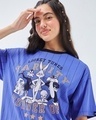 Shop Women's Blue Runner Up Graphic Printed Oversized T-shirt