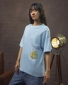 Shop Women's Blue School of Witch Craft Graphic Printed Oversized T-shirt-Full