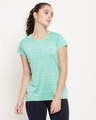 Shop Women's Blue Self Design Slim Fit T-shirt-Design