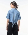 Shop Women's Blue Crop Shirt-Design