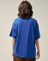 Shop Women's Blue Shut Up Typography Oversized T-shirt-Full