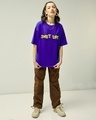 Shop Women's Blue Shut Up Typography Oversized T-shirt