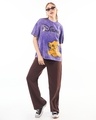 Shop Women's Blue Simba Zazu Graphic Printed Oversized Acid Wash T-shirt