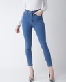 Shop Women's Blue Skinny Fit Jeans-Front