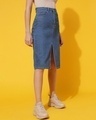 Shop Women's Blue Straight Denim Skirts-Design