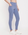 Shop Women's Blue Slim Fit Activewear Tights-Design