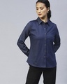 Shop Women's Blue Slim Fit Shirt-Front