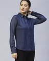 Shop Women's Blue Slim Fit Shirt-Design