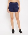 Shop Women's Blue Slim Fit Shorts-Front