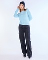 Shop Women's Blue Slim Fit Sweater-Full