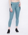 Shop Women's Blue Slim Fit Tights-Front