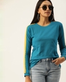 Shop Women's Blue Solid T-shirt-Front