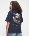 Shop Women's Blue Son of White Fang Graphic Printed Oversized T-shirt-Front