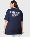 Shop Women's Blue Spaced NASA Typography Oversized Plus Size T-shirt-Design