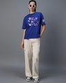 Shop Women's Blue Spin My World Graphic Printed Oversized T-shirt