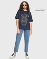 Shop Women's Blue Stardust Soul Graphic Printed Oversized T-shirt-Design