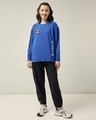 Shop Women's Blue Stoned Panda Graphic Printed Oversized T-shirt-Full