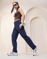 Shop Women's Blue Straight Cargo Pants