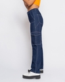 Shop Women's Blue Straight Fit Cargo Jeans