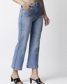 Shop Women's Blue Straight Fit High Rise Jeans-Full