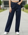 Shop Women's Blue Straight Fit Jeans-Front