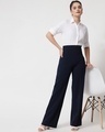 Shop Women's Blue Straight fit Trousers