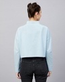 Shop Women's Blue Drop Shoulder Crop Shirt-Full