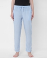 Shop Women's Blue Striped Lounge Pants-Front