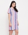 Shop Women's Blue Striped Night Dress-Design