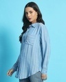 Shop Women's Blue Striped Oversized Shirt-Design