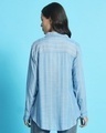 Shop Women's Blue Striped Oversized Shirt-Full