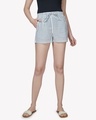 Shop Women's Blue Striped Shorts-Front