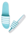 Shop Women's Blue Striped Sliders