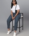 Shop Women's Blue Striped Slim Fit Track Pants