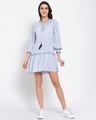 Shop Women's Blue Striped Three Quarter Sleeves Dress-Full