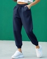 Shop Women's Blue Super Loose Fit Joggers-Front