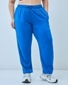 Shop Women's Blue Super Loose Fit Plus Size Joggers-Front
