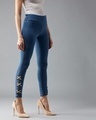 Shop Women's Blue Super Skinny Fit High-rise Jeans-Front