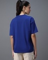 Shop Women's Blue Superman Graphic Printed Oversized T-shirt-Full