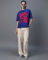 Shop Women's Blue Superman Graphic Printed Oversized T-shirt