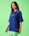 Shop Women's Blue T&J Scare Graphic Printed Oversized T-shirt-Design