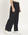 Shop Women's Navy Blue Tapered Fit Cargo Pants-Design